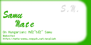 samu mate business card